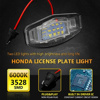 

Car LED Number License Plate Light Trunk Lamp 6000K White Lighting For Honda Civic City Legend Accord