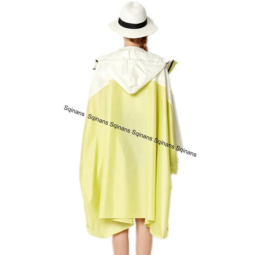 Yellow White Sqinans женский непромокаемый плащ, дождевик, пальто, портативный дождевик для пеших прогулок, женский плащ - Цвет: Yellow White