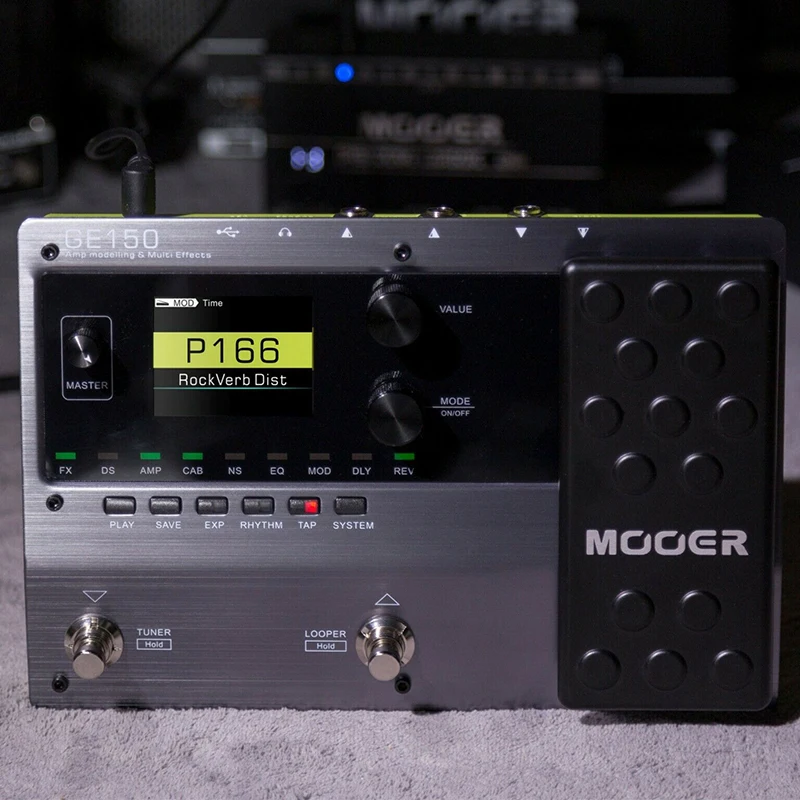 MOOER GE150 цифровой ламповый гитарный мультиэффект педаль процессор усилитель 55 Ампер модели 9 типов эффектов циклическая запись(80 S