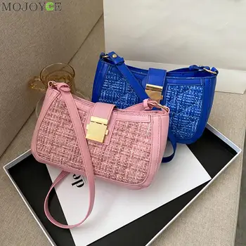 

Fashion Exquisite Shopping Bag Women Handbag Vintage Woolen PU Leather Totes Lady Travel Daily Shoulder Bags