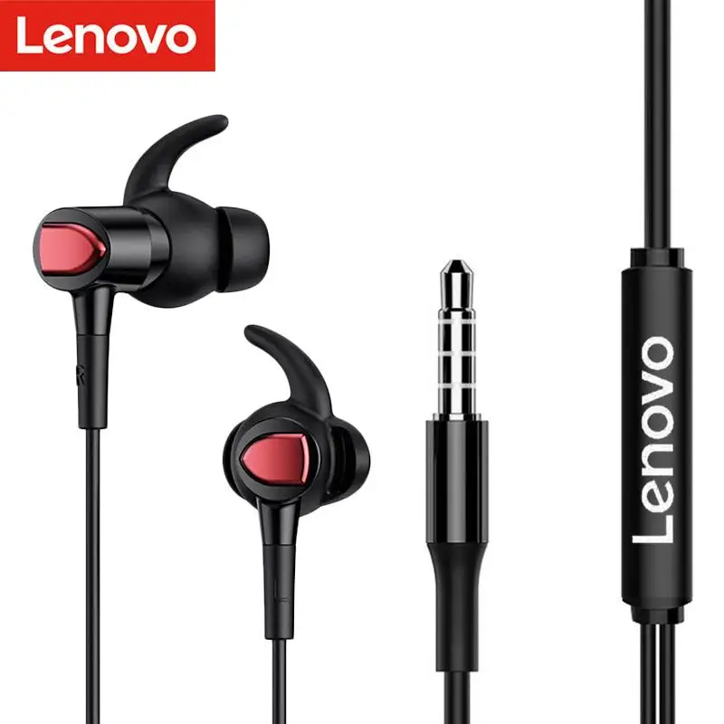 

Lenovo QF-300 Wired Earphones Heavy Bass 3.5mm Audio Wired Control In-ear Earbud with Mic for Phone Game Music