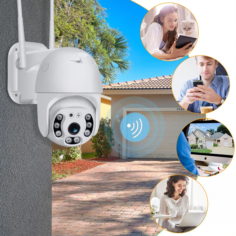 1080P WIFI Security Camera Outdoor PTZ Speed Dome Wireless IP Camera CCTV Pan Tilt 4XZoom IR Network Surveillance P2P CAM