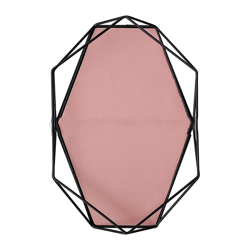 Coffee Trays Table Storage Plate for Makeup Perfume Pink Tray with PU