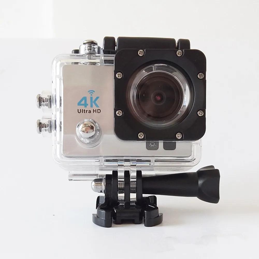 Спортивная камера Ultra HD 4K 25fps WiFi 2," 170D подводная камера водонепроницаемая профессиональная спортивная камера на шлем для верховой езды скалолазания pk yi 4k - Цвет: Серебристый