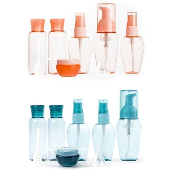

2 set Travel Size Toiletry Bottles Set Cosmetic Makeup Liquid Containers Leakproof with Storage Pouch - Blue & Pink
