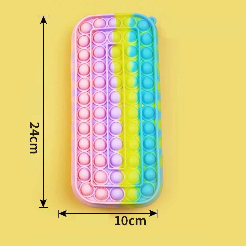 Creative Bubble Stationery Bag Silicone Pencil Bag Decompression Puzzle Fun Learning Supplies Children's Toy Stationery Box