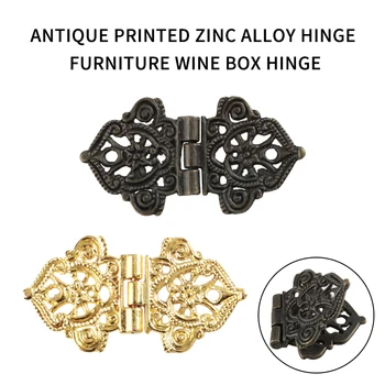

2pcs Vintage Alloy Hollow Flower Hinge,Chinese Furniture Hardware,Metal Hinges,Cabinet Door Butt Hinges For DIY Box New