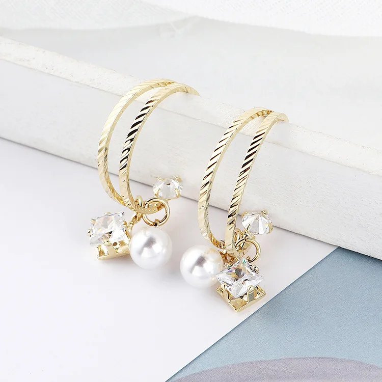 Прямые продажи серьги Aretes Oorbellen корейские новые Ins модные жемчужные серьги S925 иглы Циркон чистая ювелирные изделия оптом - Окраска металла: see chart