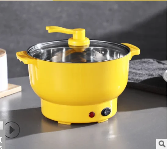 Мультифункциональная рисоварка DMWD, электрическая сковорода, кастрюля для приготовления лапши, яичный омлет, сковорода, мини-Сковорода, пароварка для приготовления пищи, суповый нагреватель - Цвет: Yellow