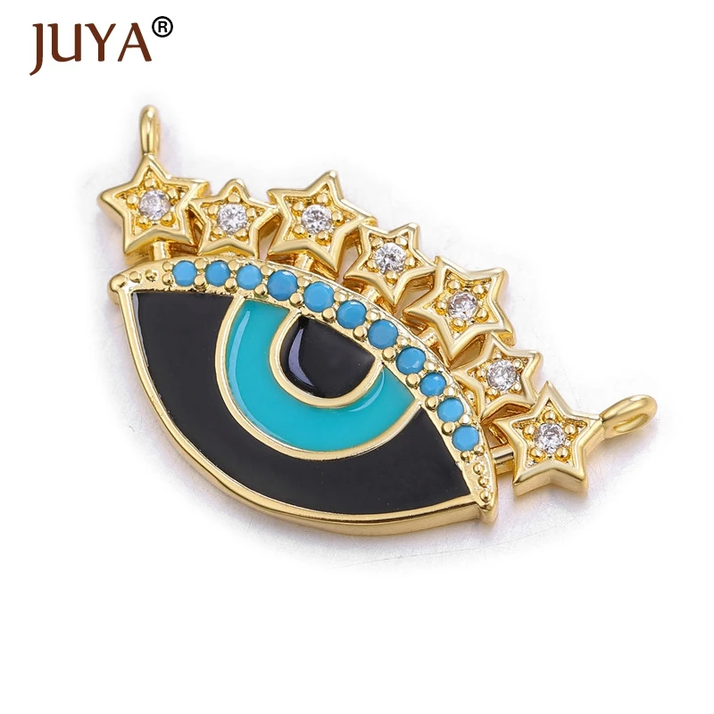 black JUYA Популярные Модные Подвески для изготовления ювелирных изделий, роскошные разноцветные хрустальные подвески от сглаза для женщин, подарок своими руками - Окраска металла: black