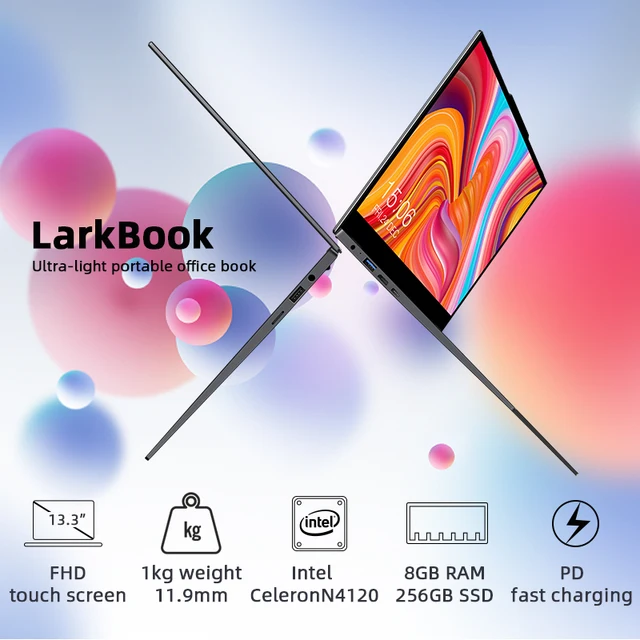 CHUWI LarkBook 13.3 Inch Intel Celeron N4120 Quad Core 8GB RAM 256GB SSD Windows 10 Touch Screen Laptop 1KG Weight 3
