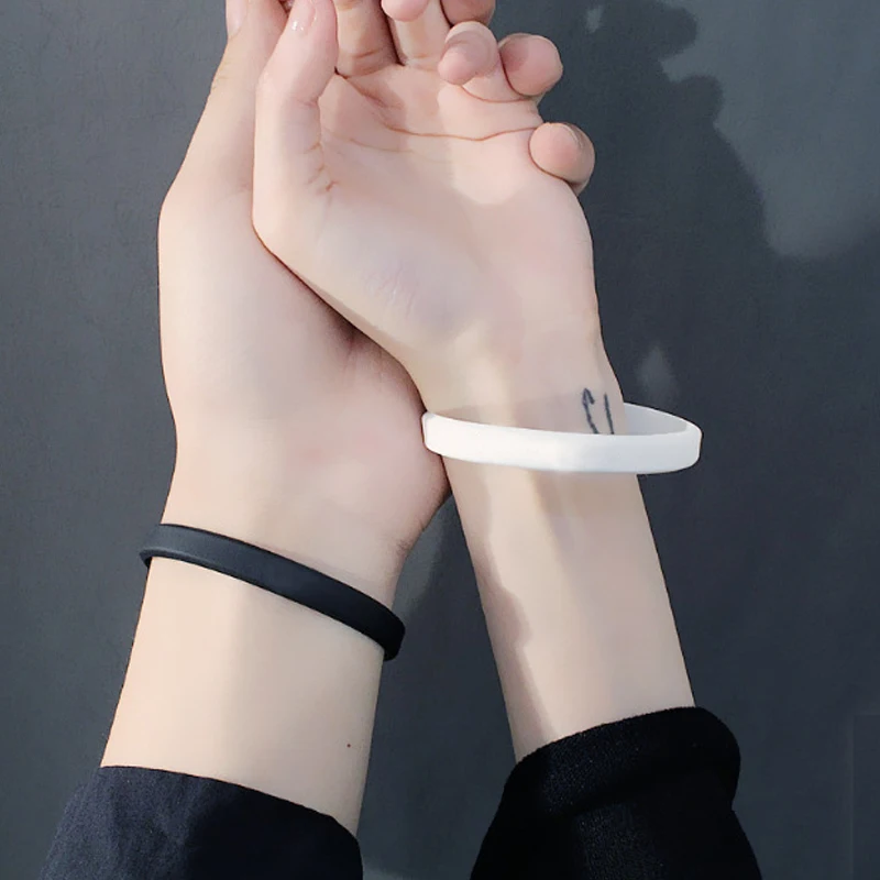 Silicone Wristband Bracelet Sports Casual Bracelet Female Men Pure Color For Simple Women Unisex Bracelet