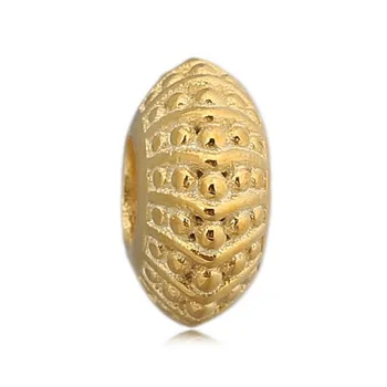 

New 925 Sterling Silver Bead Charm Abstract Gold Filigree With Intricate Beading Beads Fit Pandora Bracelet Bangle Diy Jewelry