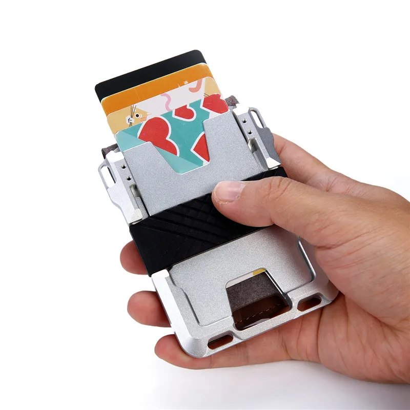 Bycobecy мужской и женский RFID кошелек ID Смарт-держатель для карт, высокое качество, чехол для визиток, модный Алюминиевый футляр, Металлический Чехол