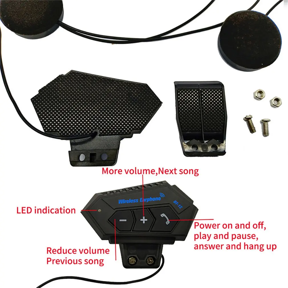 Helmet Headphone Bluetooth Motorcycle Headset Intercom Motor Bike Earphone Noise Reduction Microphone MIC