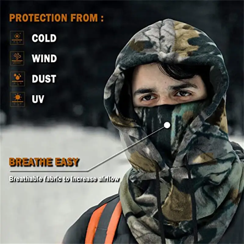 Outdoor Fleece Sports Hat Fishing Cycling Hunting Military Tactical Balaclava Men Women Warm Windproof Winter Camping Hiking Cap