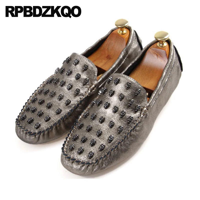 Мокасины мужские из натуральной кожи зеленые на мягкой подошве без застежки с