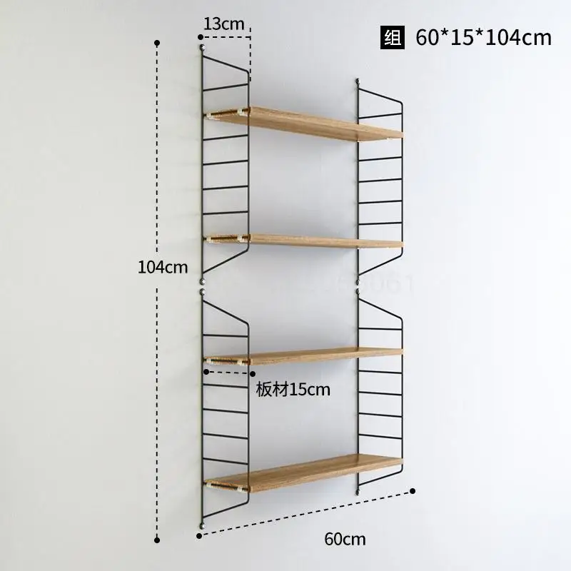 Скандинавские струнные настенные вешалки из кованого железа, многослойная книжная полка для гостиной, ТВ, настенные украшения, комбинация - Цвет: ml2