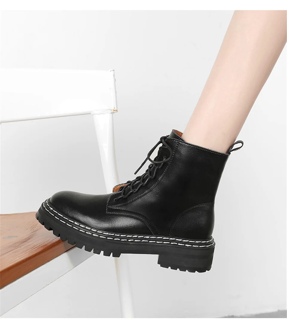 Malemonkey/Size35-40 зимняя обувь; модные женские ботинки; женские Ботинки martin; кожаные ботильоны в байкерском стиле