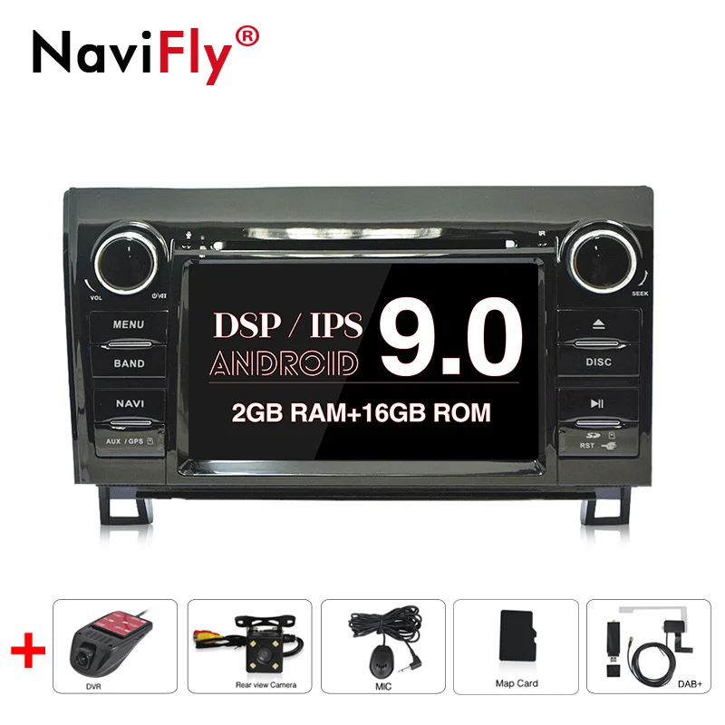 Ips DSP 8Core 4+ 64G Android 9,0 Автомобильный dvd Радио мультимедийный плеер для Toyota Sequoia Tundra gps навигация wifi 4G - Цвет: 4Core Camera DVR DAB