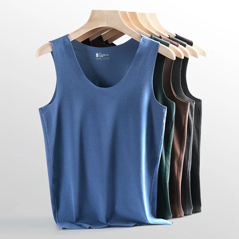 

Average running distance] new cationic de velvet traceless thermal vest for men