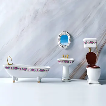 

Dollhouse Miniature Scene Model Bathroom Set Decoration Pretend Play Toy 2020 Gifts For Kids Детские развивающие игрушки#D5