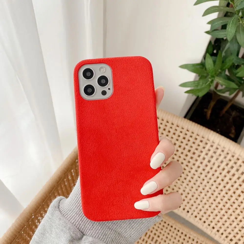 Anti-knock Case For Apple Iphone12 Mini Fashion Simple Microfiber Velvet Material Bottom Phone Case For Iphone11 Pro Max  XR XS