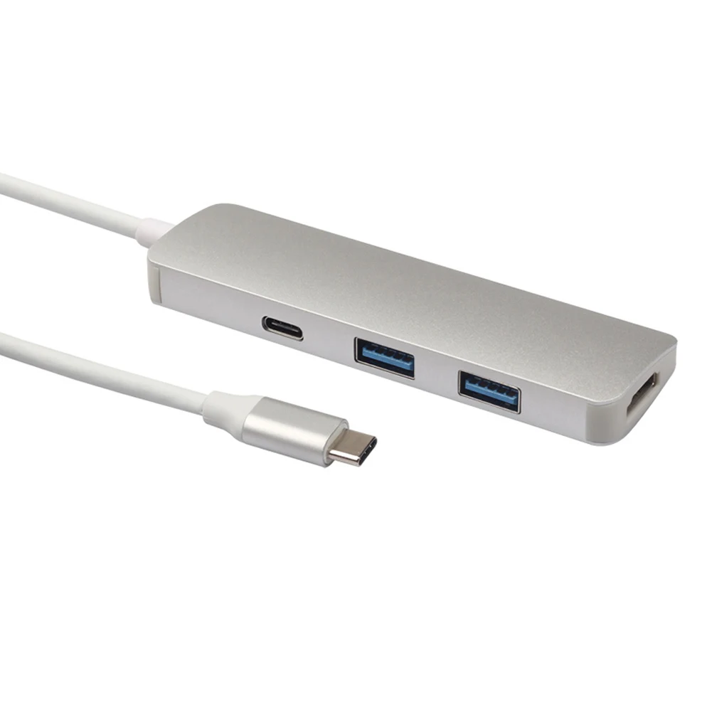 Usb-хаб 4 в 1 USB C к HDMI 4K USB 3,0 адаптер конвертер для MacBookPro type c концентратор usb-хаб HDMI конвертер концентратор док-станция