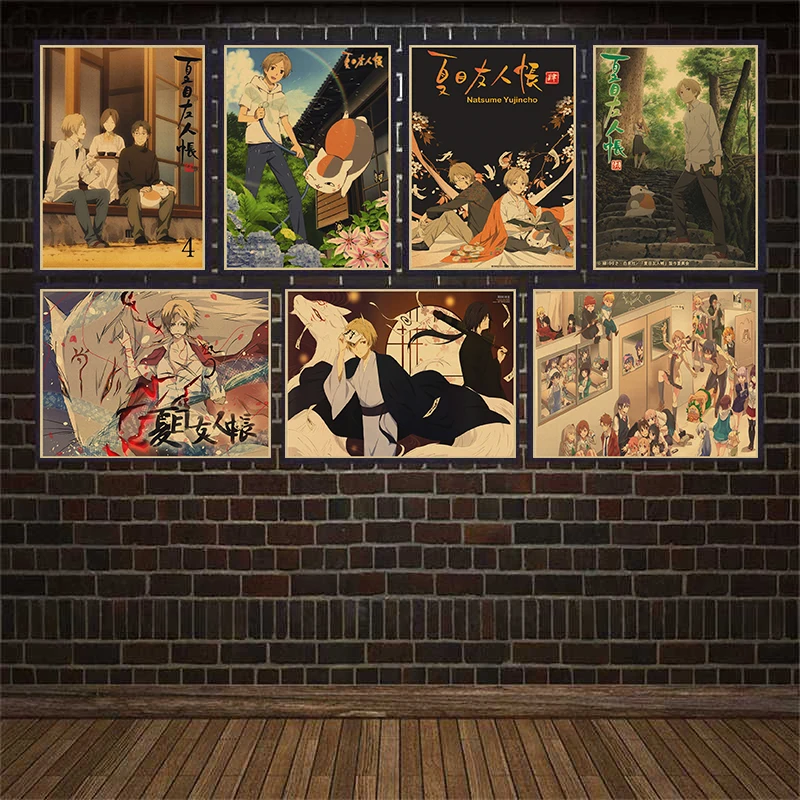 

Classic Anime Natsume Yuujinchou Retro Kraft Paper Poster Home Decoration Painting Wall Sticke