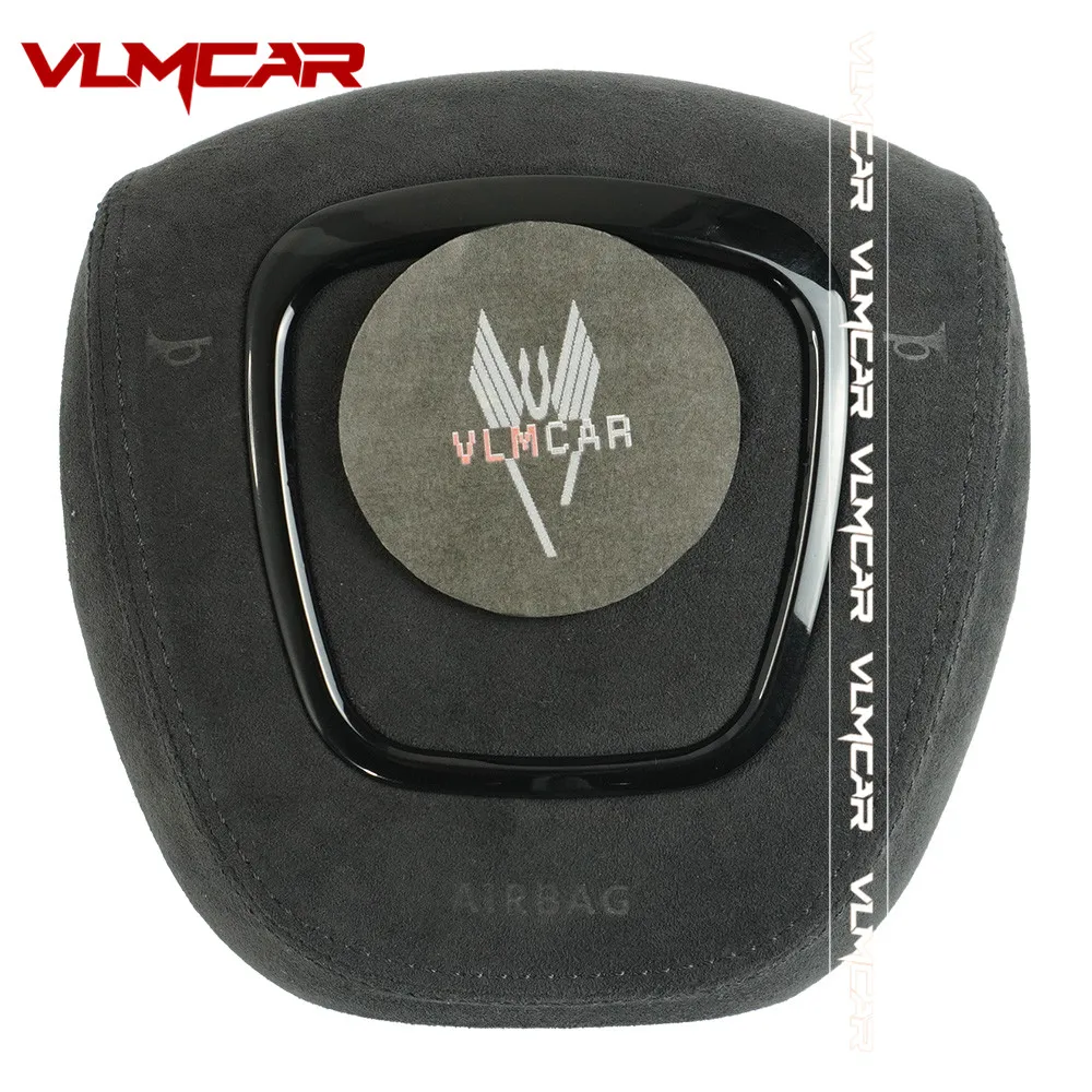 

For Audi 2005-2011 A3 A4 S8 A5 A6 Carbon Fiber Steering Wheel Horn Button Cover Include Emblem/Alcantara