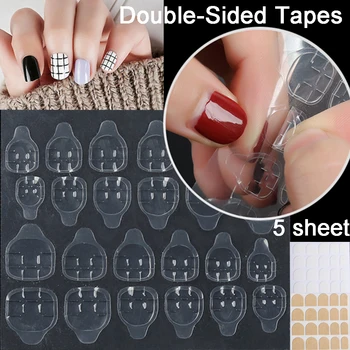 

False Nail Stickers Clear Waterproof Adhesive Tabs Crystal Jelly Tape For Press On Nails Fake Nail Tips Double-Sided Tapes