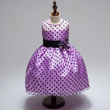 Оригинальное высококачественное платье принцессы в горошек с цветочным узором для девочек; Пышное детское платье в горошек с цветочным узором для мальчиков и девочек