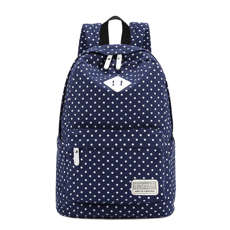 Женский холщовый рюкзак с принтом в горошек для девочек подростков|women backpack|women