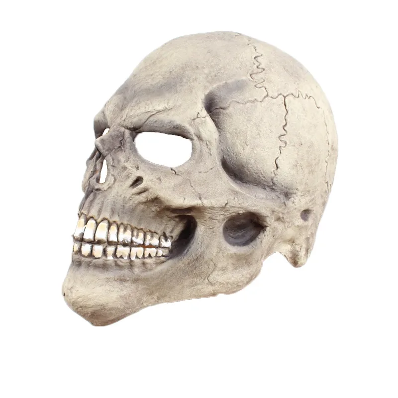 Skull Хэллоуин страшный череп маска полный голова реалистичный латекс вечерние маска ужаса Скелет Косплей Костюм для взрослых мужчин - Цвет: Skull