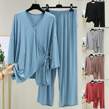 

женские костюмы блузки футболки футболка женская Summer Split two piece set women Three Quarter Sleeve mujer faldas Wholesale Z4