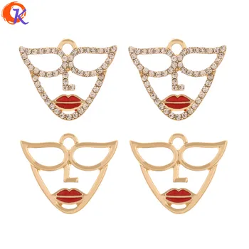

Cordial Design 17*20MM Jewelry Accessories/Earring Connectors/Face Shape/Earring Findings/Rhinestone Charms/Hand Made/DIY Making
