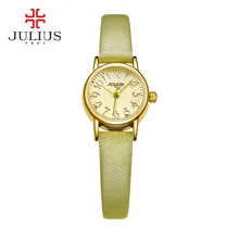 Julius JA-912 Fashion Ladies Watches Leather Strap Candy Color Hollow Dial Special For Young Relojes Mujer 2017 Bayan Kol Saati