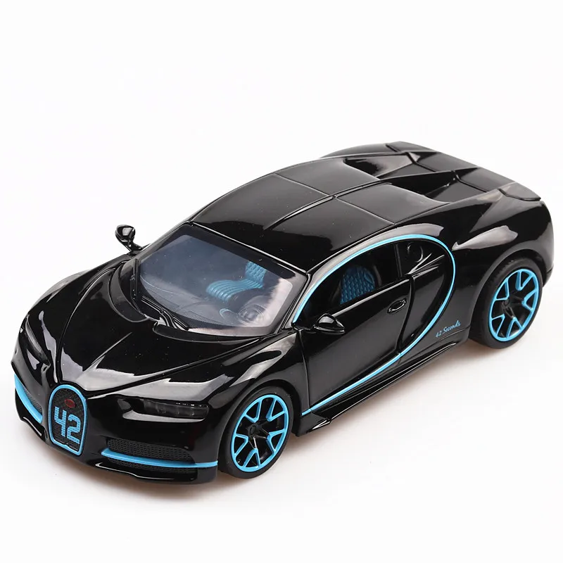 1:32, высокая имитация Bugatti Chiron, роскошная модель автомобиля из сплава, литые под давлением и игрушечные транспортные средства, автомобиль со звуком и светильник, игрушки для детей