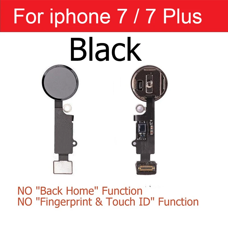 Кнопка домой гибкий ленточный кабель для iPhone 5S, SE 6 6s 7 8 plus кнопка домой с гибким кабелем без сенсорного ID отпечатков пальцев в сборе - Цвет: For i7 7plus black