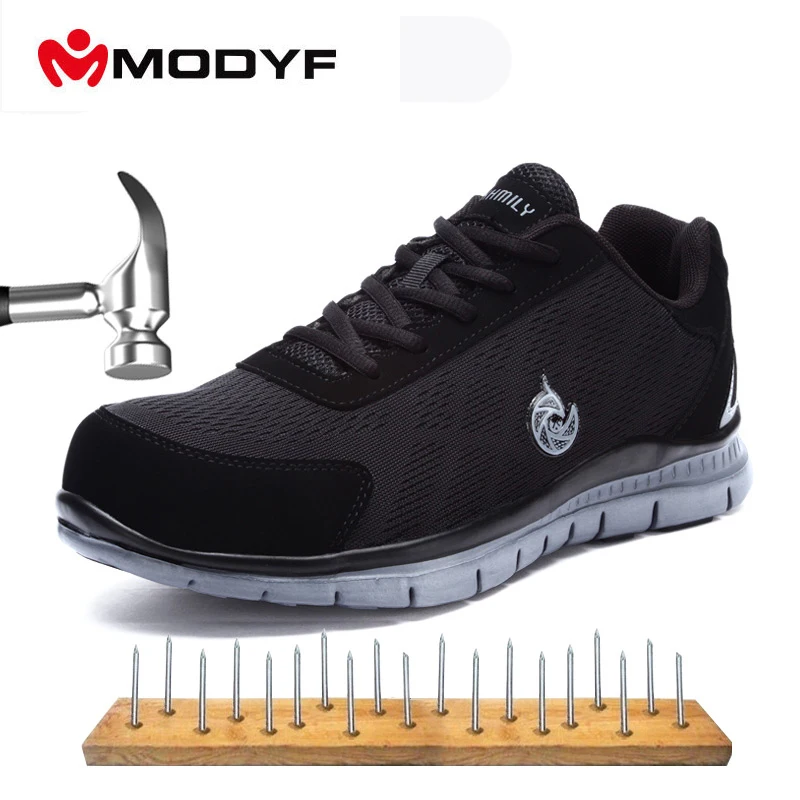

MODYF High Quality Steel Toe Safety Shoes Mens Work Safety Shoes Breathable Mesh Work Shoes Non-slip Rubber Sole