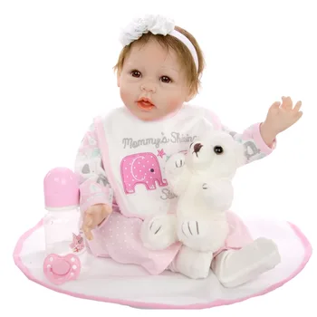 

NPK Silicone Reborn Baby Dolls 22 Inch New Fashion 55cm Realistic Lovely adorable cheeks girl bebe reborn kids toys