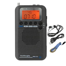 HanRongDa HRD-737 Портативный радиоприемник FM/AM/SW/CB/Air/VHF радио World Band с ЖК-дисплеем будильник