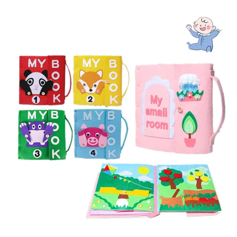 

3D Kid Cloth Book DIY Non-Woven Panting Book Manual Intelligence Puzzle Children Toy Early Education Development Reading Book
