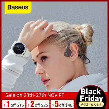 

Baseus Bluetooth 5.0 Bone Conduction Headsets Wireless Bluetooth Headphone Sports Stereo Handsfree Headset for iPhone Xiaomi Pad