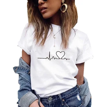 

2020 New Women T-shirts Casual Harajuku Love Printed Tops Tee Summer Female T shirt Short Sleeve T shirt For Women Clothing