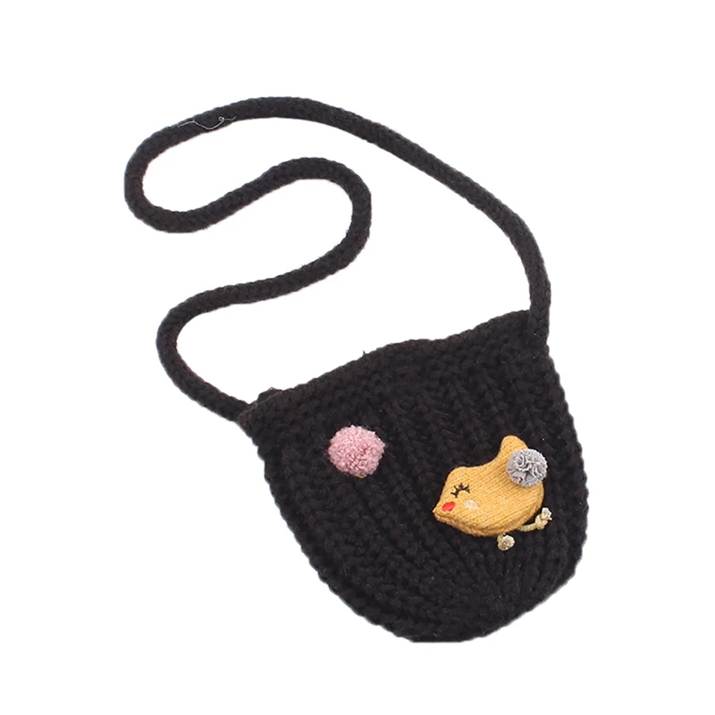 

Children Cartoon Design Knitting Cross-body Handbag Fashion Girls Kids Knitting Shoulder Messenger Bag New