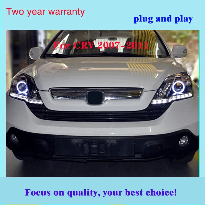 Головной светильник в сборе для Honda-CRV 2007-2011 для головной светильник s CRV светодиодный Ангел глаз DRL Q5 bi xenon объектив h7 Ксенон передний светильник