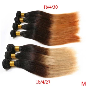 

Ombre 1B 4/27/30 Color Straight Hair Bundles Malaysian Hair Extension 100% Human Hair Weaving 3/4 Bundles Remy Free Shipping