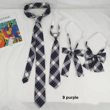 Детский клетчатый галстук, комплект из 4 предметов, эластичная регулировка, Япония, JK, галстук-бабочка для школьников, фиолетовый, Аргайл, галстук-бабочка, британский консервативный стиль