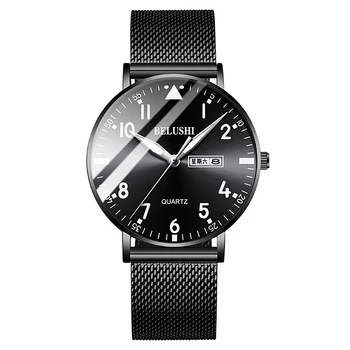 

BELUSHI Fashion Men Watch Top Steel Strap Date Waterproof Male Quartz Watches Casual Watch Men